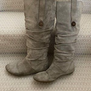 UGG High Tall Suede Tan Button Boots